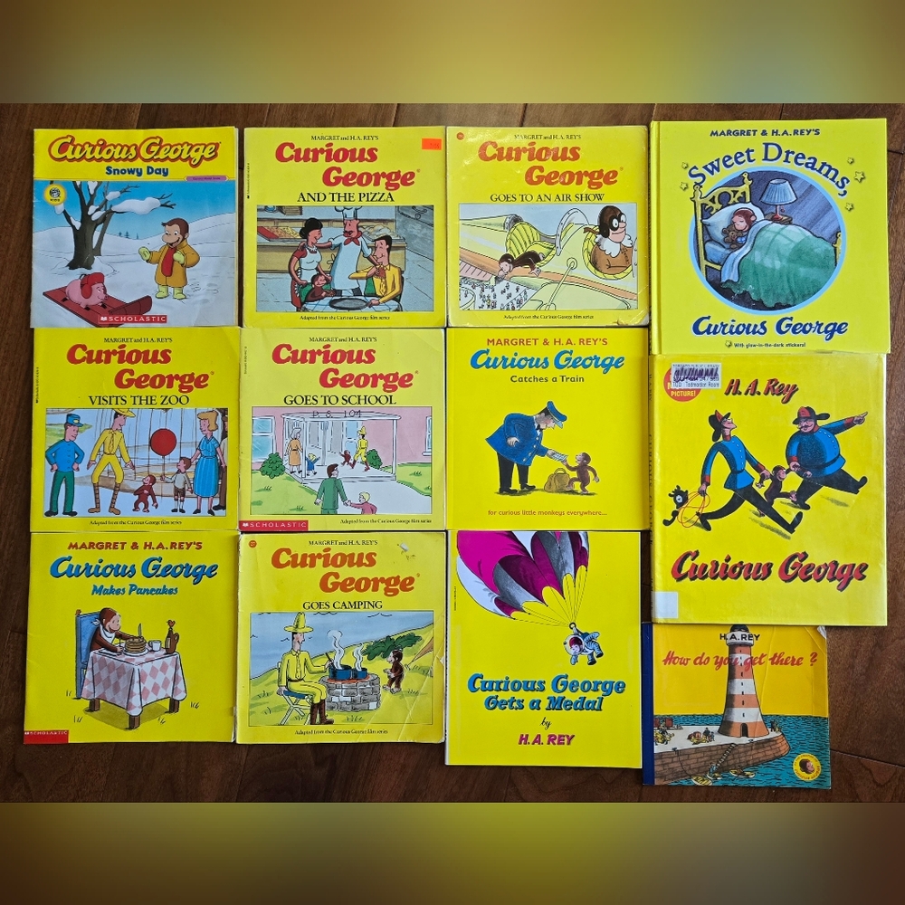 Curious George book lot